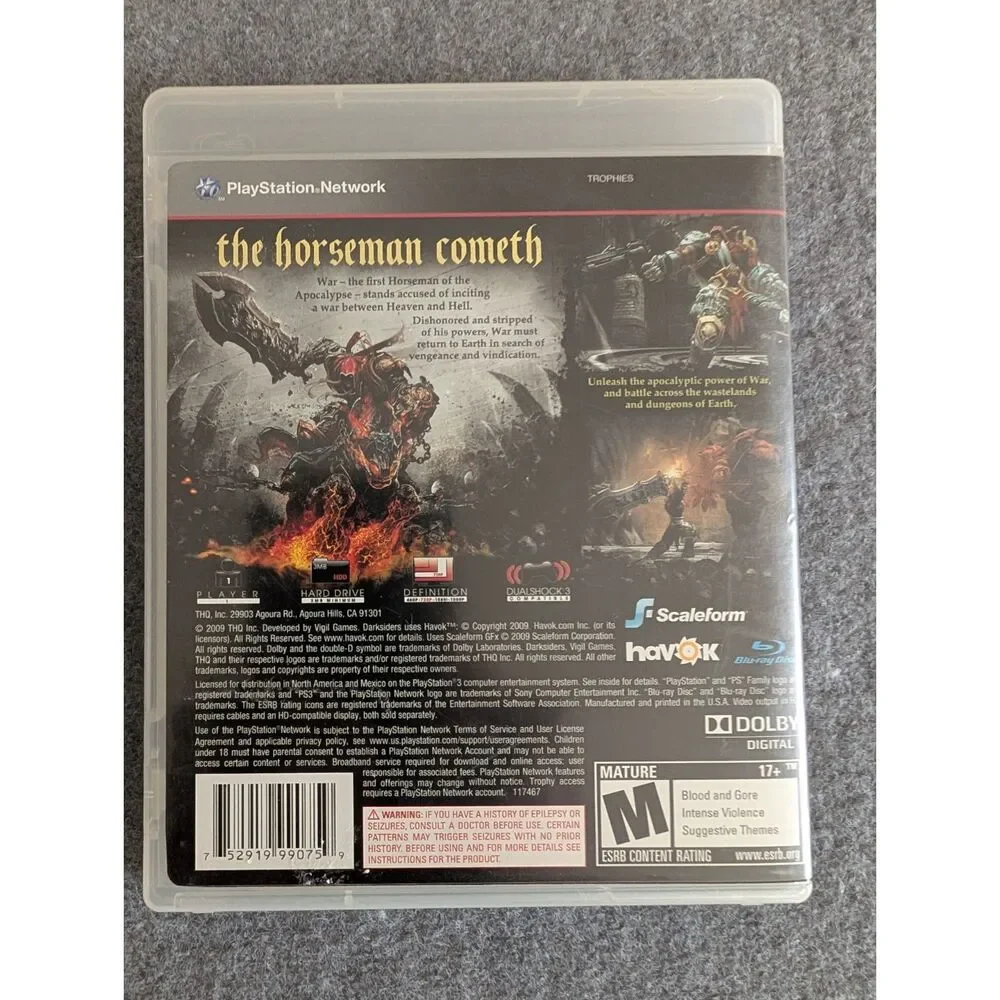 Darksiders (PlayStation 3, 2010) PS3 Game - Complete with Manual